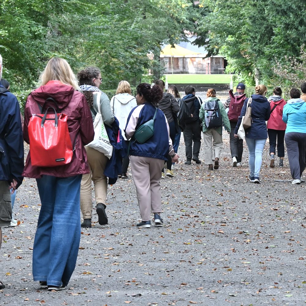 Citizen science participants on a walk