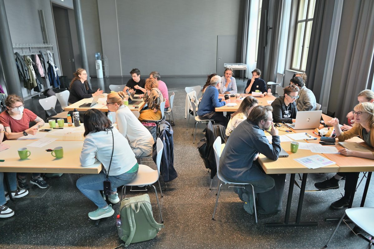 Co-design workshop with participants working in groups