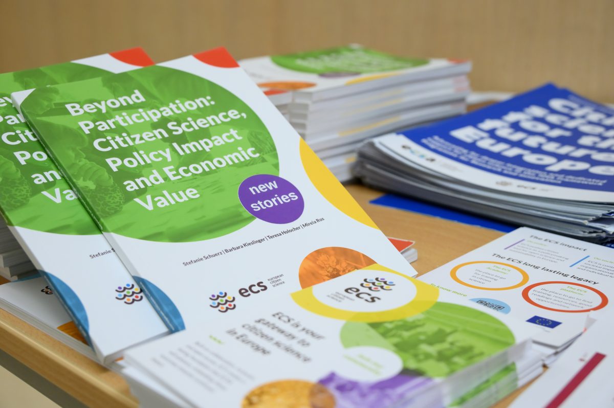 Printed copies of the ECS impact stories books